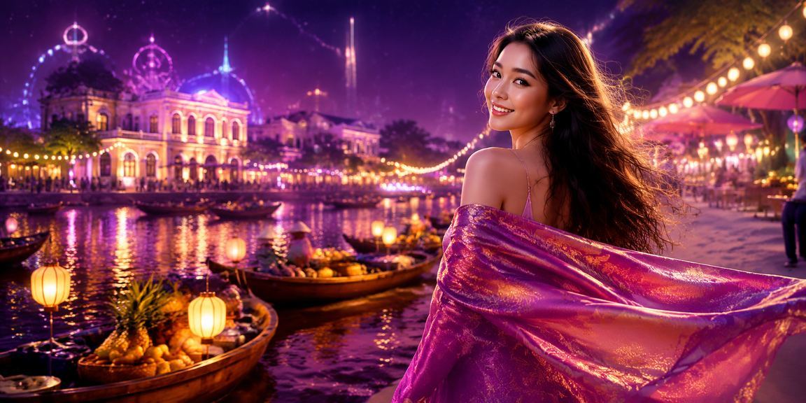 Không khí giải trí ban đêm tại Hà Nội với ánh đèn neon phản chiếu bầu không khí sôi động của thành phố