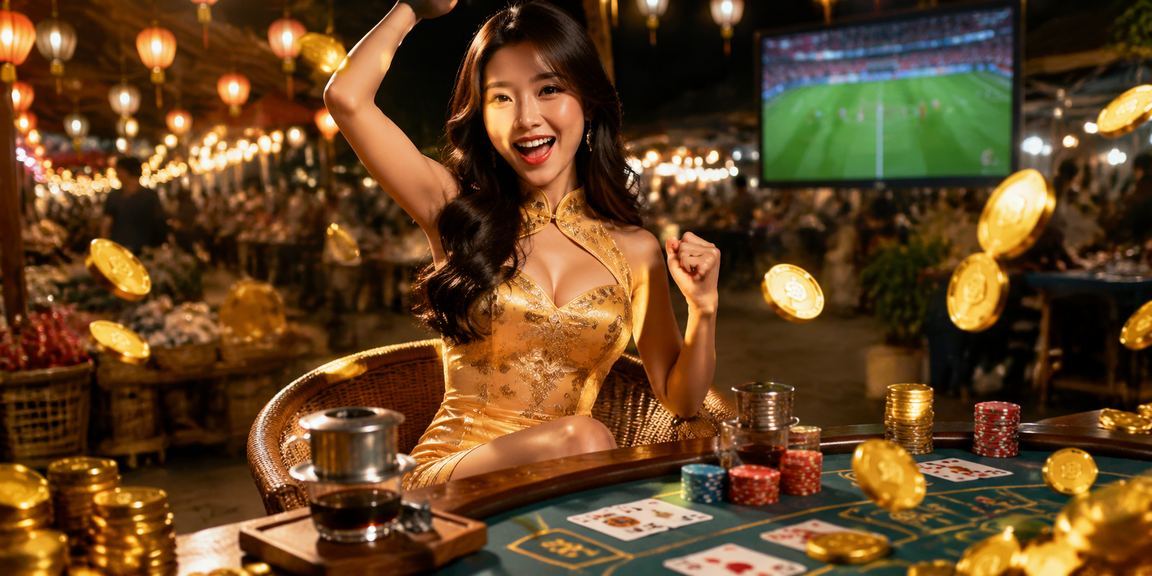 Khung cảnh nghỉ dưỡng tại Phú Quốc với người dùng truy cập nền tảng giải trí trực tuyến trên thiết bị di động
